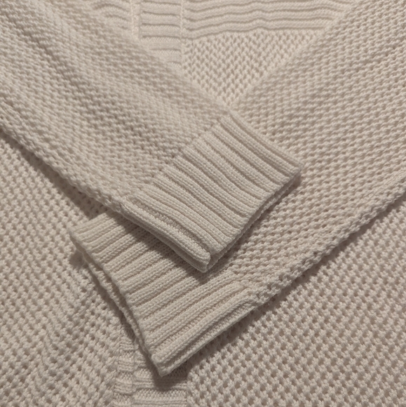 Marled White Hooded Cardigan Size Large - Picture 3 of 12